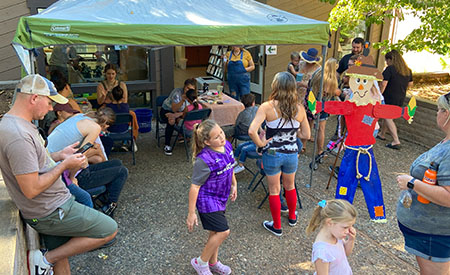 Kids playing at a Halloween event